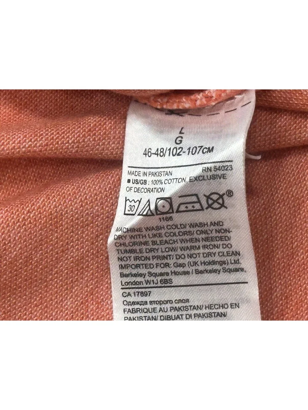 Banana Republic 1/4 Button Cotton Polo Shirt Orange Mens L
